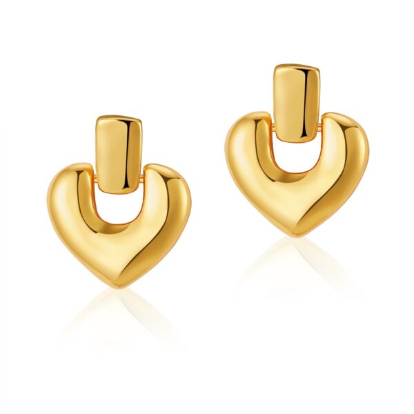 Chunky Metal Earrings: Hearts