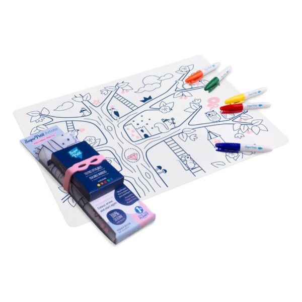Coloring Mat (5 Erasable Markers - Magic Tree)