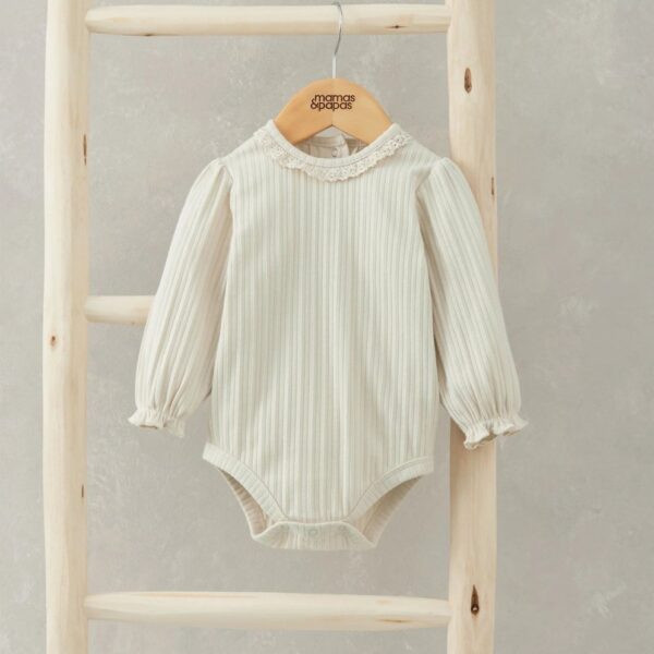 Lace Trim Bodysuit - Cream