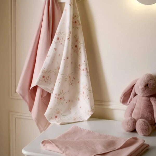 Large Floral Muslin Cloths - 3 Pack
