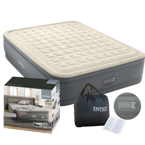 Queen Premaire II Elevated Airbed Digital BIP, Polyvinyl Chloride, Grey