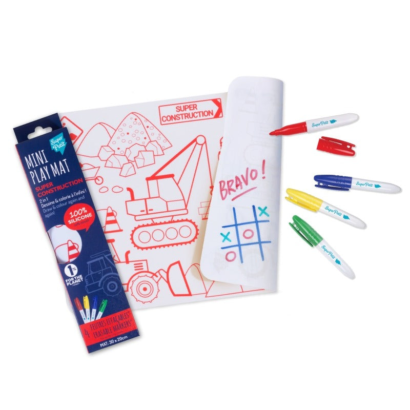 oo Coloring Mat (5 Erasable Markers - Construction)