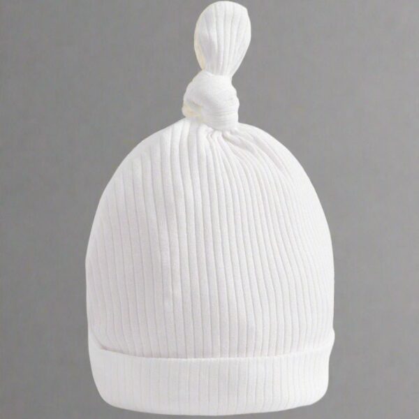 Organic Cotton Ribbed Hat - White
