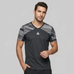 Peak Men V Neck Breathable Quick Dry TRSS Running T-shirt With Reflective Back Logo - Image 