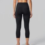 Peak Women Leggings High Waist Quick Dry Breathable Comfortable 3/4 Tights Black - Image 