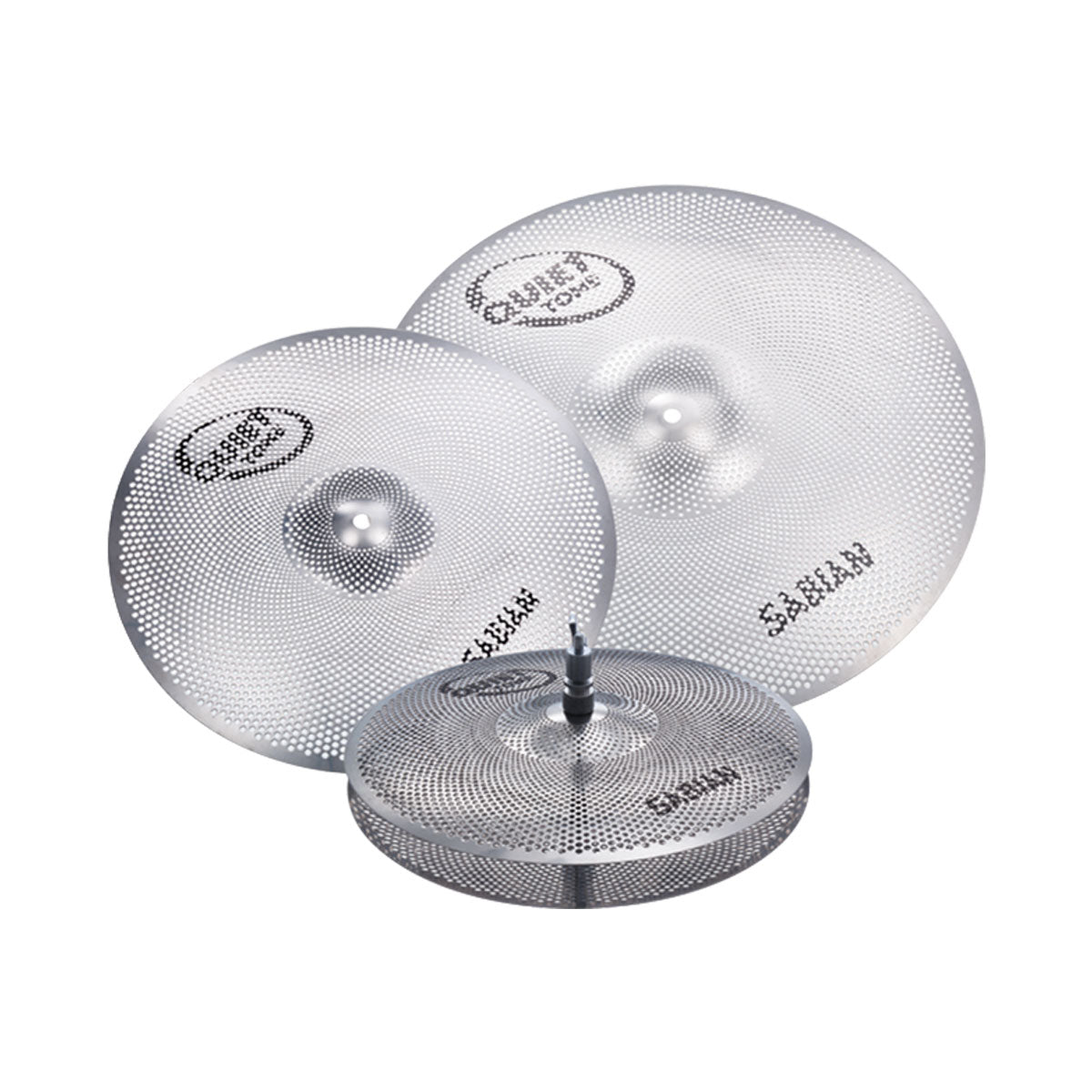 qtpc503-1 Sabian QTPC503 14-16-20 Quiet Tone Practice Cymbals Set