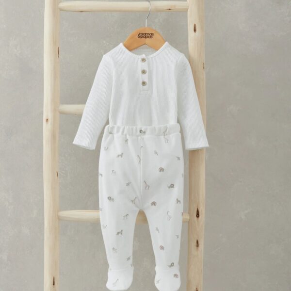 Ribbed Bodysuit & Safari Print Pants - 2 Piece Set