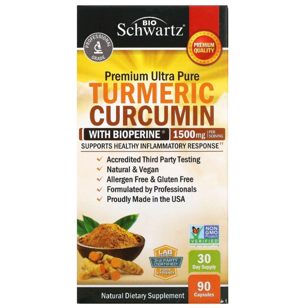 rn-image_picker_lib_temp_93204e37-c1f7-40c0-804f-c0aa5bb76867 Bio Schwartz, Turmeric Curcumin with Bioperine, 1500 mg, 90 Capsules (500 mg per Capsule)