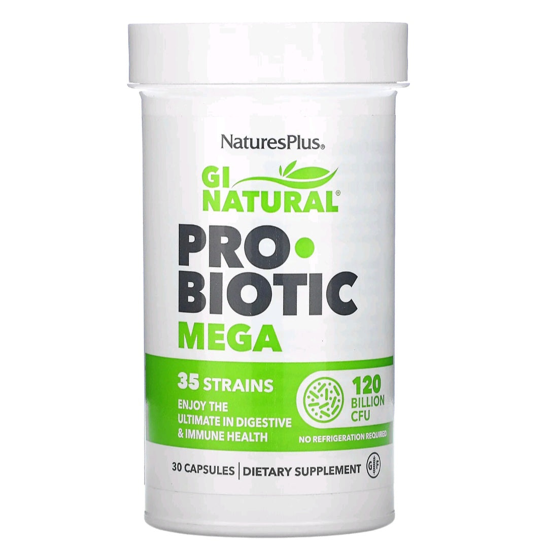 rn-image_picker_lib_temp_e25c3901-6cc3-4039-9c8d-05636c415880 Natures Plus, GI Natural Probiotic Mega, 120 Billion CFU, 30 Capsules