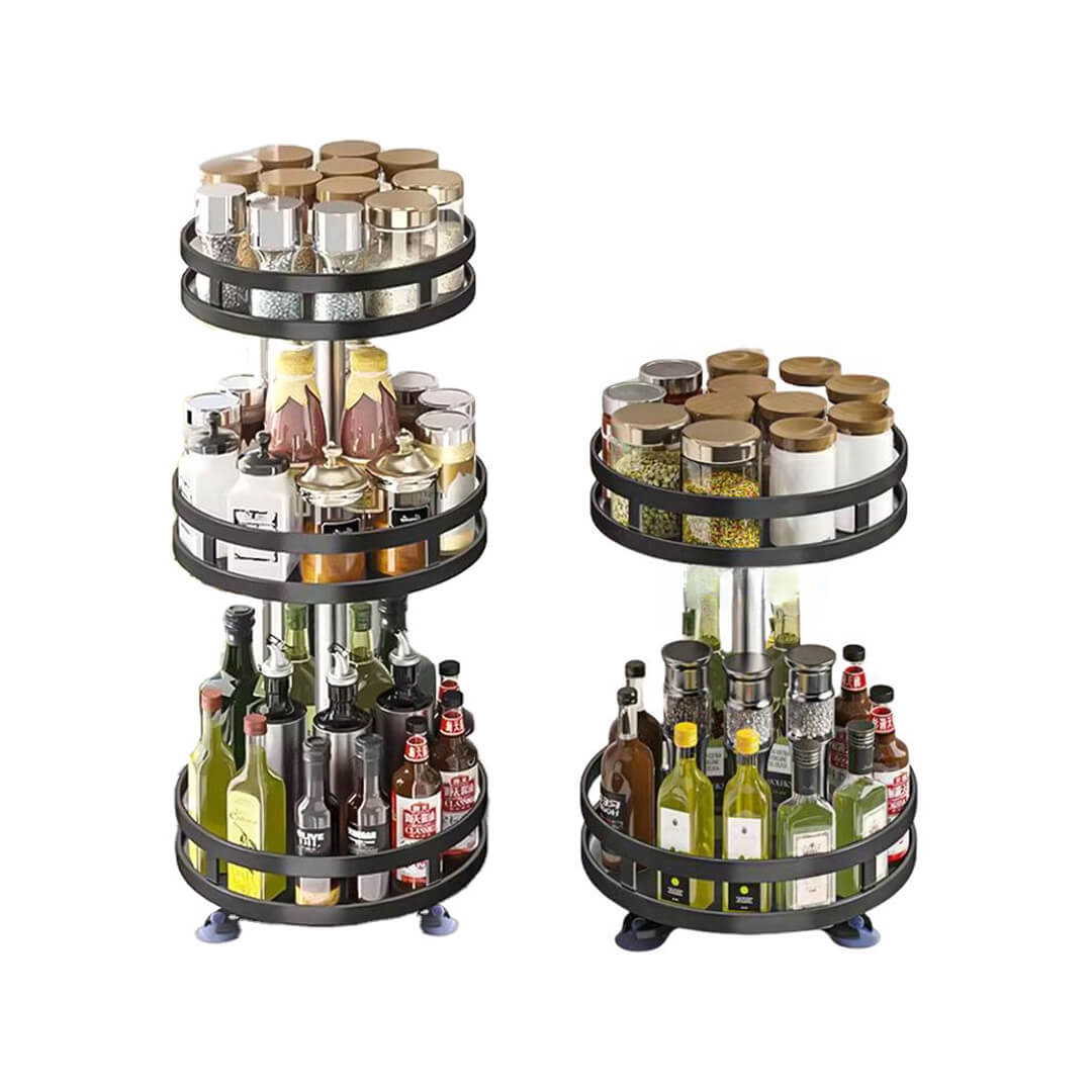 rotating-metal-kitchen-organizer-7_db72ca83-603a-432c-8438-e89b7d20a2a4.jpg 360° Rotating Metal Kitchen Organizer - 2 & 3 Tier - Image 1