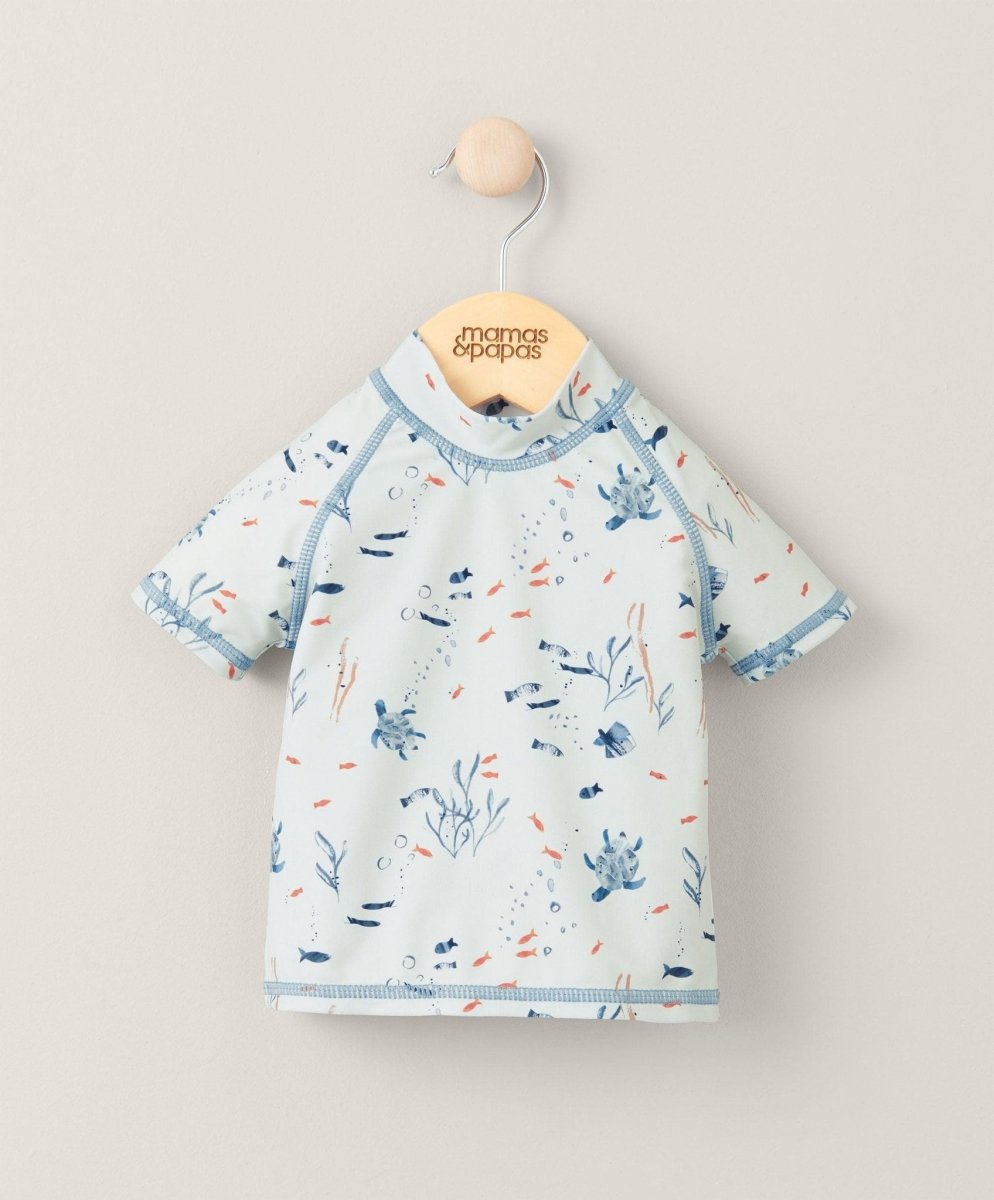 short-sleeve-rash-top-swimwear-blue-swimsuit-mamas-papas-mamas-papas-lb-2318102 Short Sleeve Rash Top Swimwear - Blue