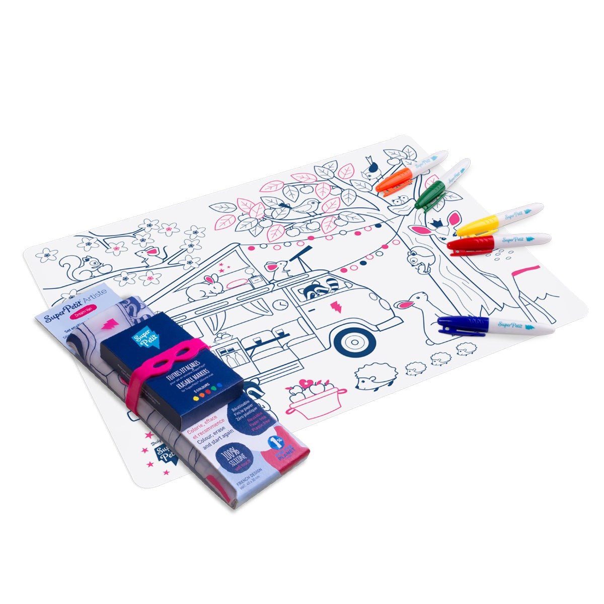 wdw_cc616757-7540-4e31-92b9-e9341fb4f57e Coloring Mat (5 Erasable Markers - Van)