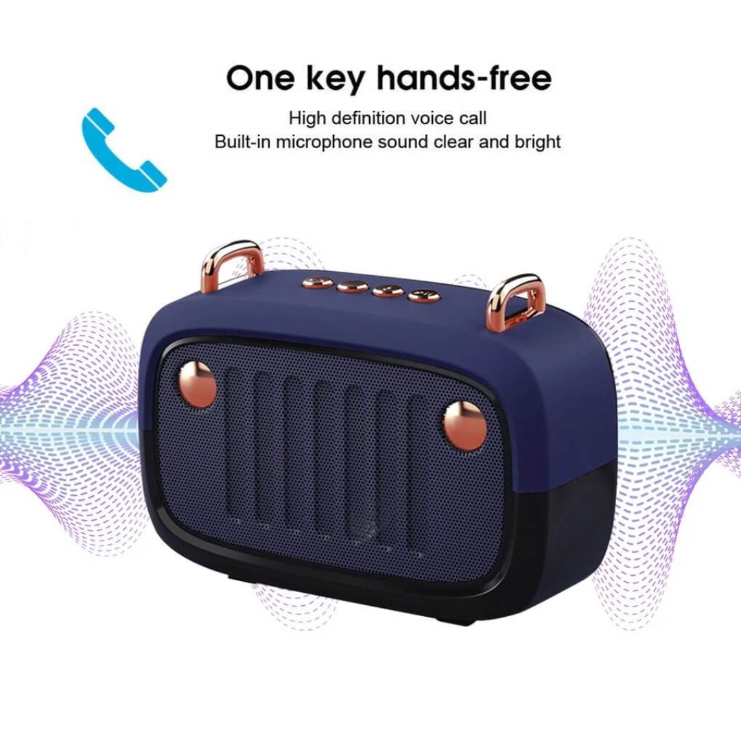 wireless-bluetooth-speaker-fm-radio-navy-2.jpg Wireless Bluetooth Speaker with FM Radio – Portable Sound System - Image 1